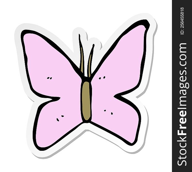 sticker of a cartoon butterfly symbol