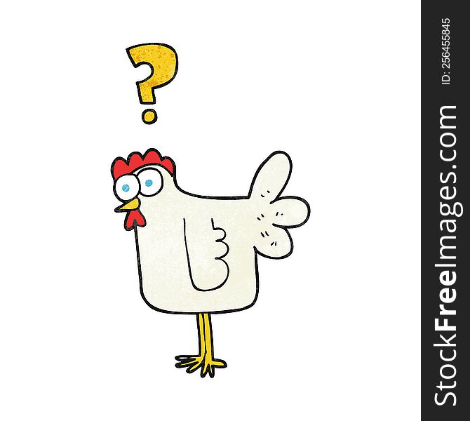 Textured Cartoon Confused Chicken
