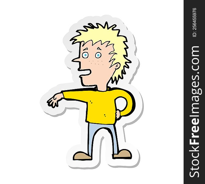 Sticker Of A Cartoon Man Making Dismissive Gesture