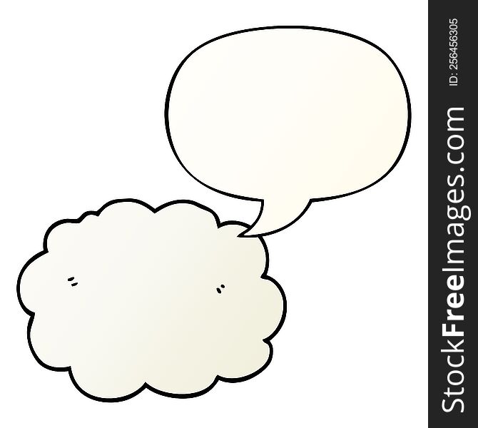 Cartoon Cloud And Speech Bubble In Smooth Gradient Style