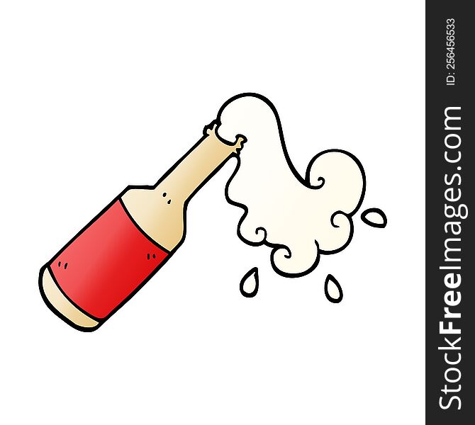 Vector Gradient Illustration Cartoon Foaming Bottle