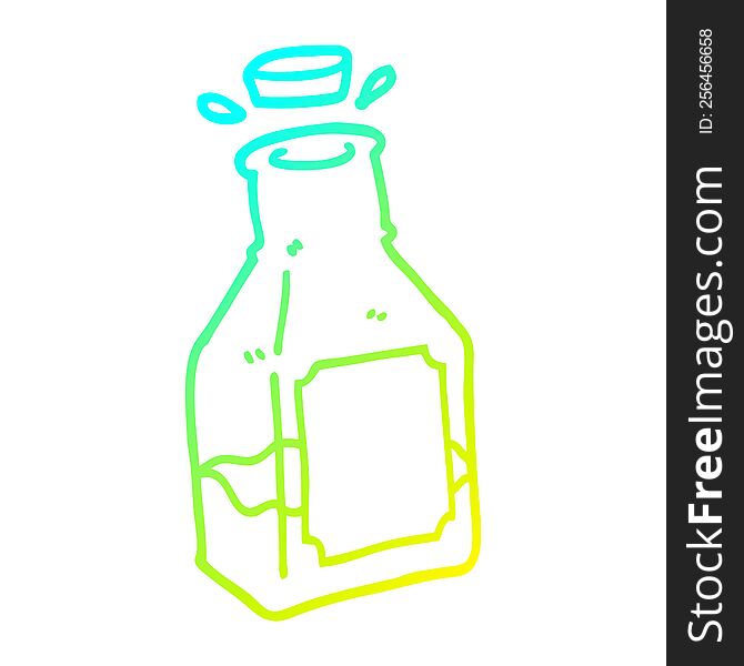 Cold Gradient Line Drawing Cartoon Drink In Decanter