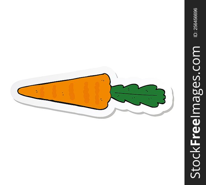 sticker of a cartoon carrot