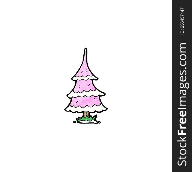 cartoon pink christmas tree