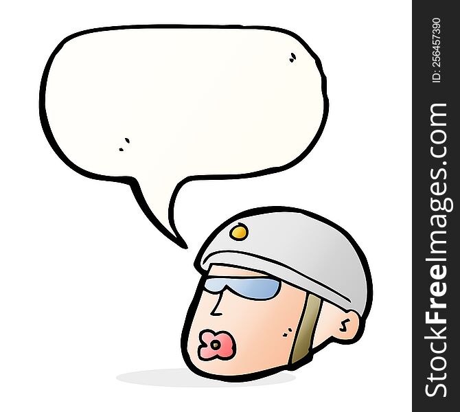 Cartoon Policeman Head With Speech Bubble