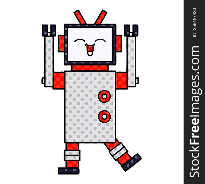 Comic Book Style Cartoon Robot