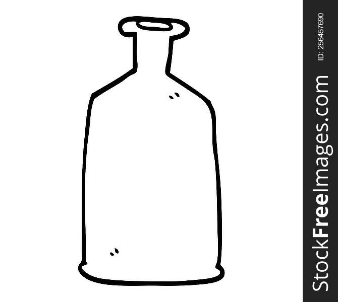 line drawing cartoon clear glass bottle