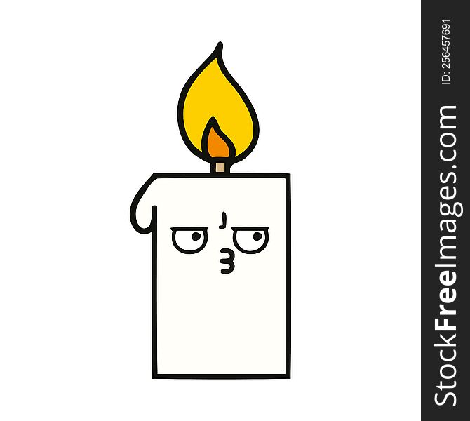 Cute Cartoon Lit Candle