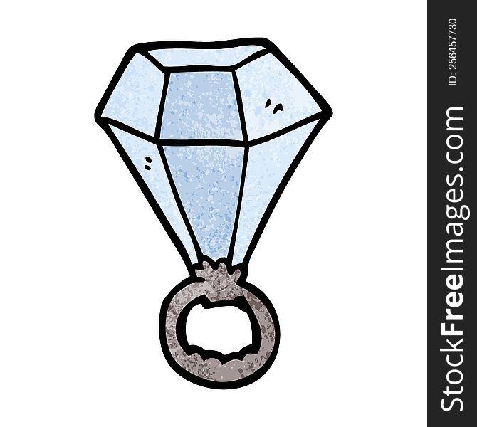 cartoon doodle diamond ring