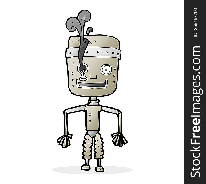 cartoon malfunctioning robot