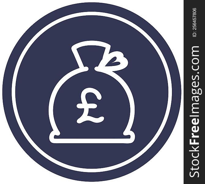 money sack circular icon