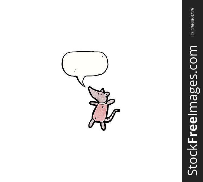 Cartoon Mouse With  Speech Bubble