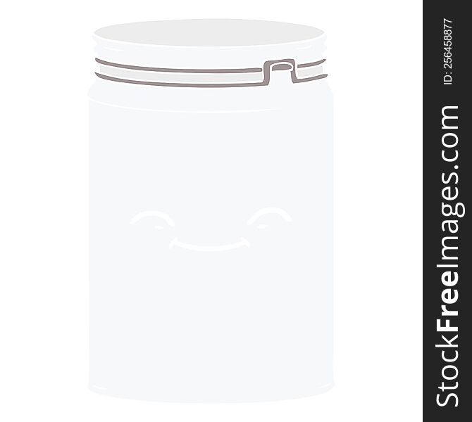 flat color style cartoon glass jar
