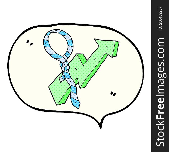 freehand drawn comic book speech bubble cartoon work tie and arrow progress symbol