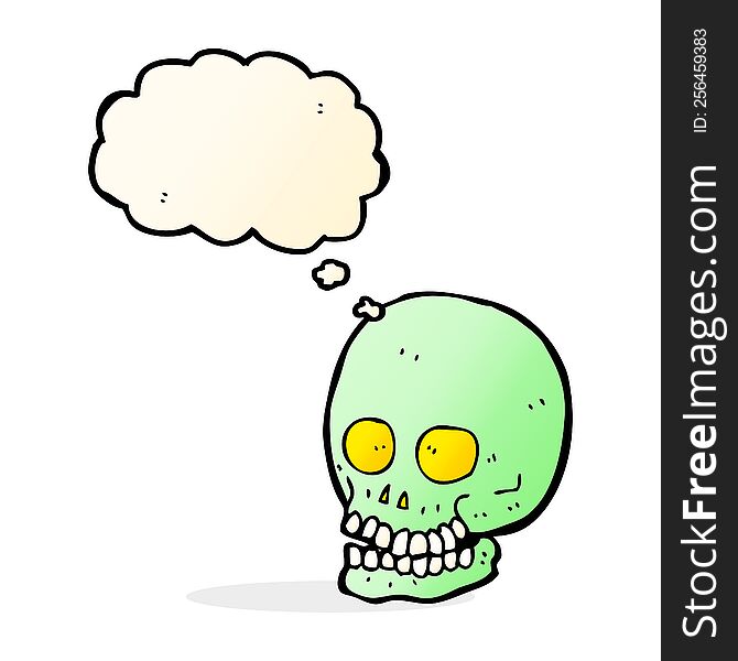 Cartoon Skull With Thought Bubble