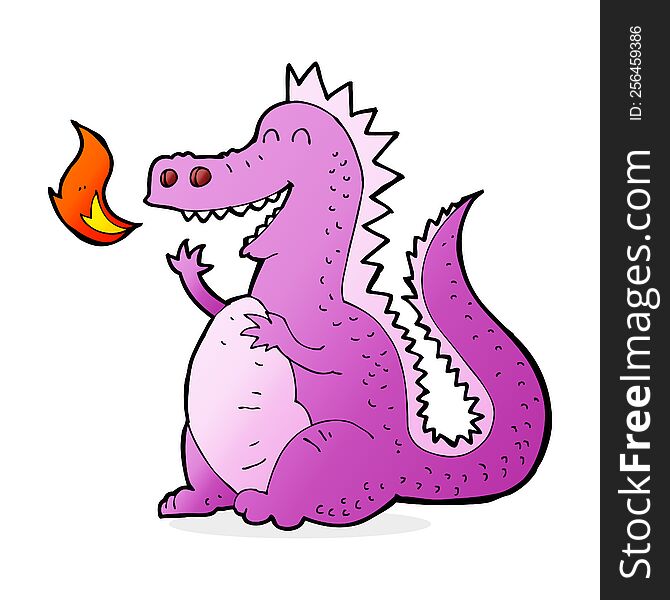 Cartoon Fire Breathing Dragon