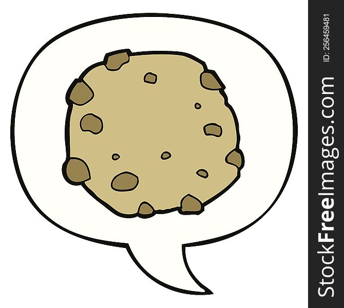 cartoon cookie with speech bubble. cartoon cookie with speech bubble