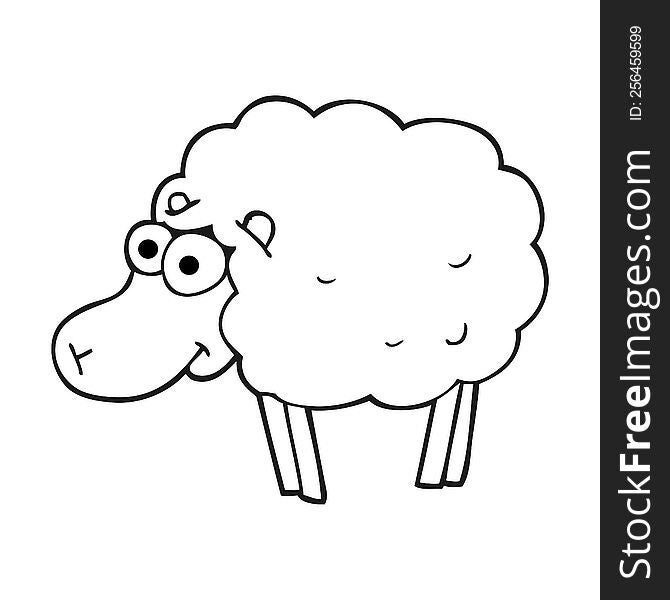 funny black and white cartoon sheep