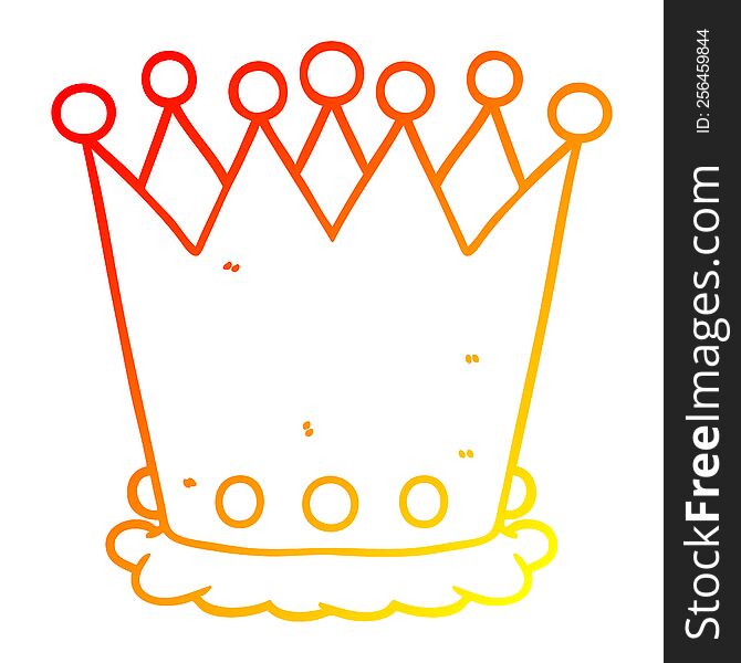 Warm Gradient Line Drawing Cartoon Crown