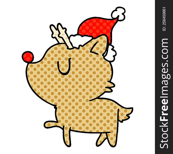 christmas cartoon of kawaii deer