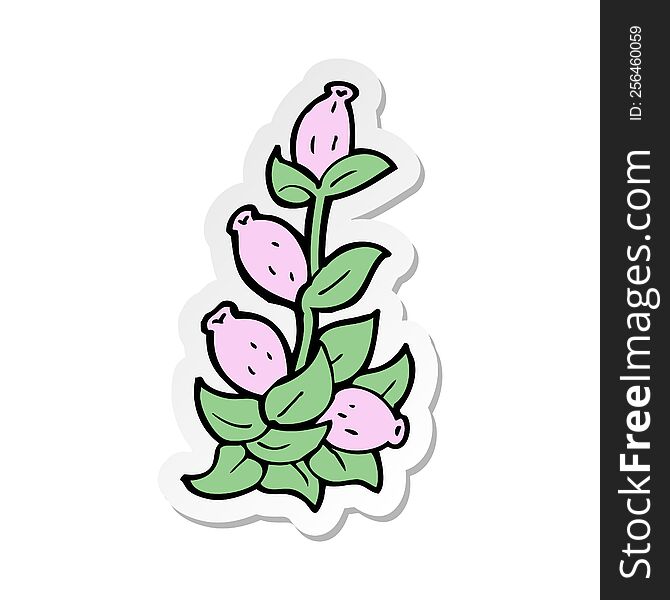 Sticker Of A Cartoon Flowers