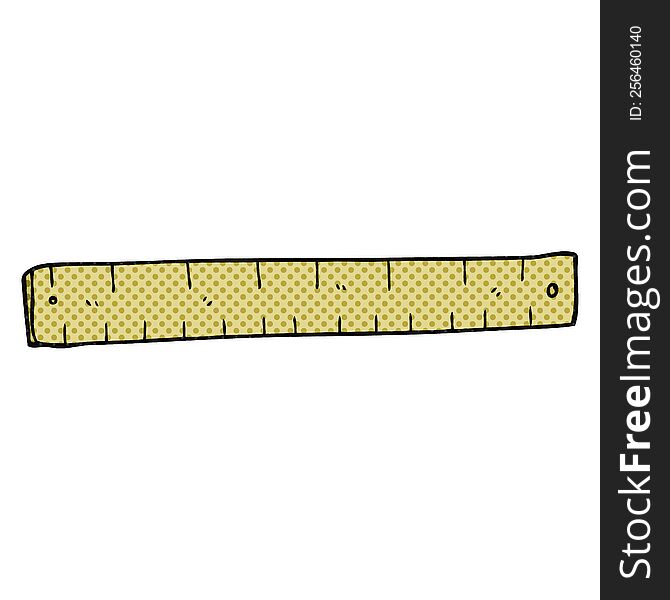 freehand drawn cartoon wooden ruler