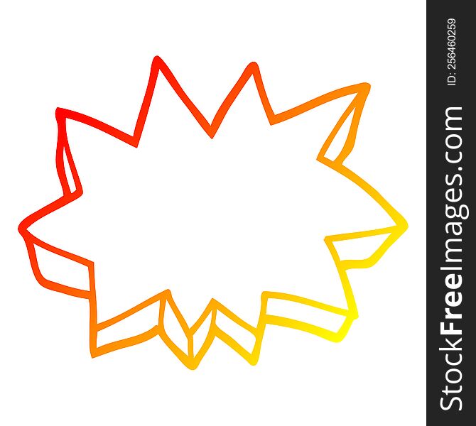 warm gradient line drawing of a cartoon decorative explosion