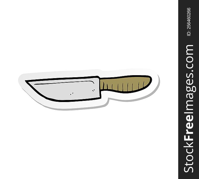 sticker of a cartoon kitchen knife