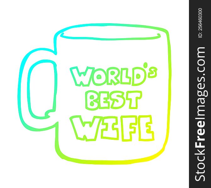 Cold Gradient Line Drawing Worlds Best Wife Mug