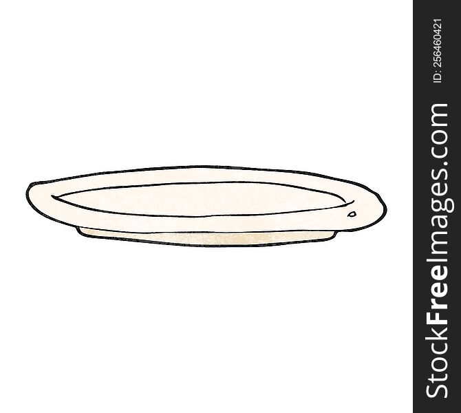 Textured Cartoon Empty Plate