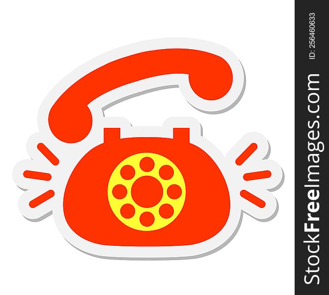 ringing telephone sticker