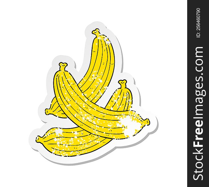 retro distressed sticker of a cartoon bananas