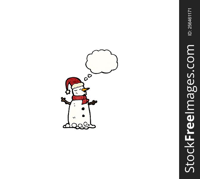 snowman with thought bubble