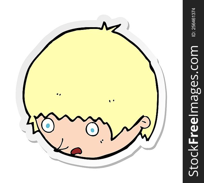Sticker Of A Cartoon Shocked Face