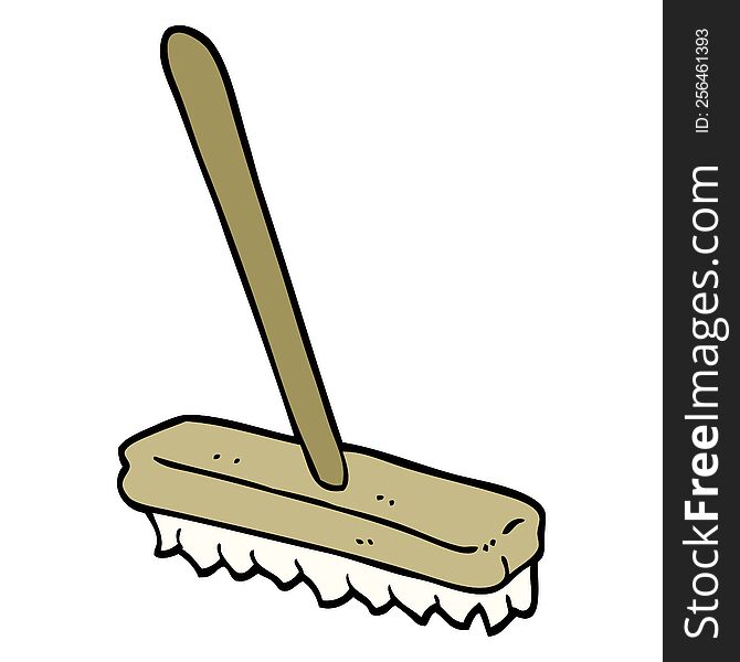 hand drawn doodle style cartoon sweeping brush