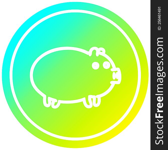 fat pig circular icon with cool gradient finish. fat pig circular icon with cool gradient finish