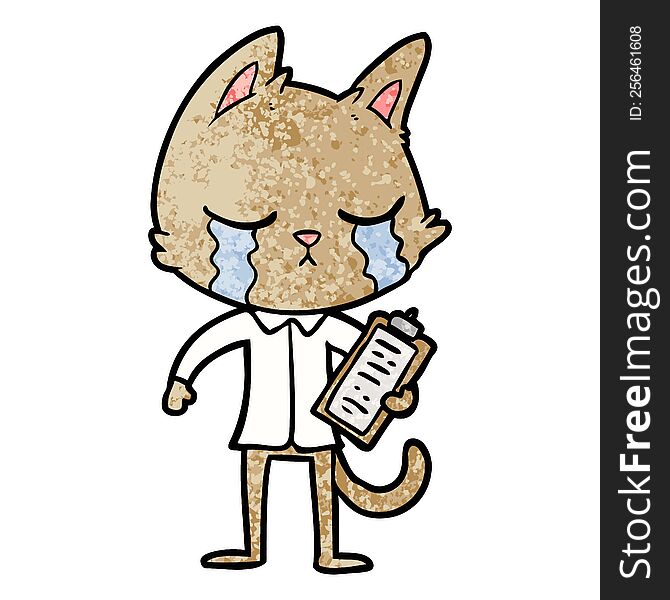 crying cartoon business cat. crying cartoon business cat