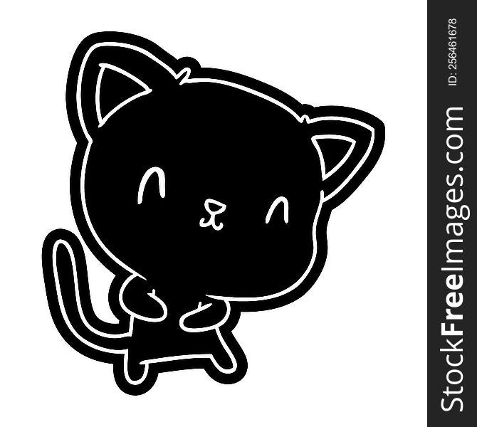 cartoon icon of cute kawaii cat