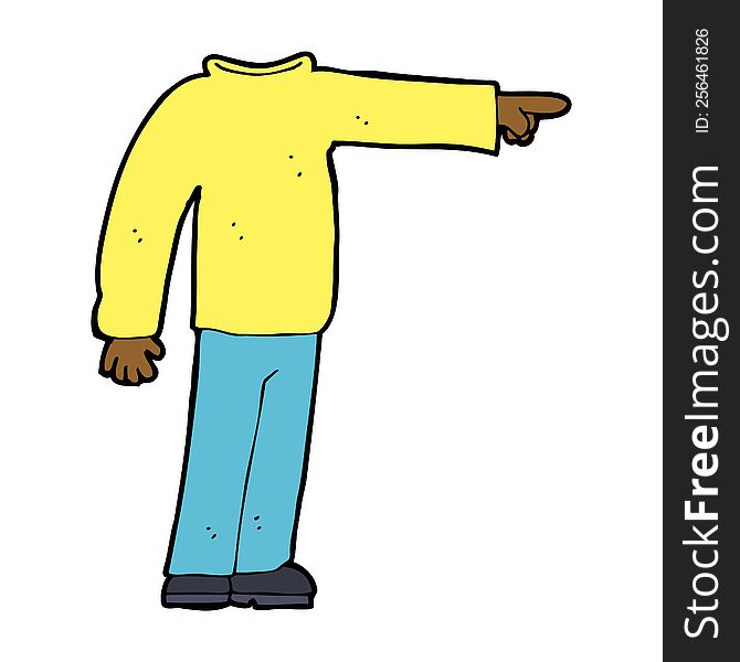 cartoon headless man pointing