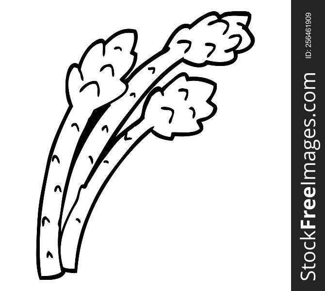 line drawing cartoon asparagus plant