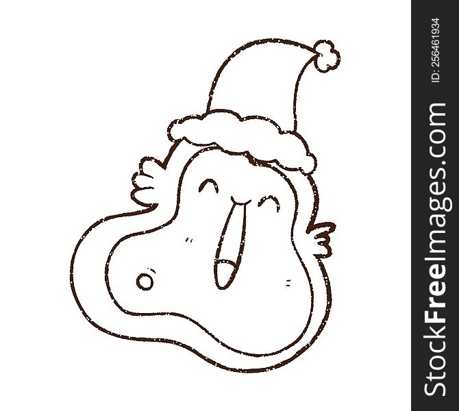 Christmas Virus Charcoal Drawing