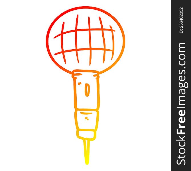 warm gradient line drawing of a cartoon microphone
