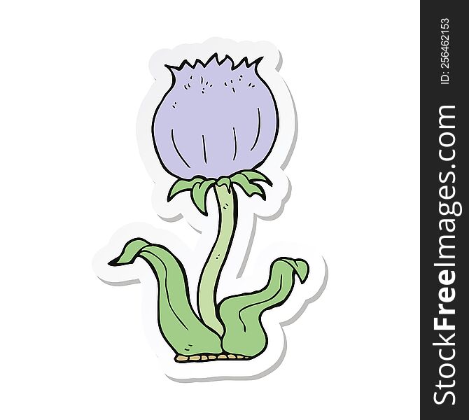 sticker of a cartoon wild flower