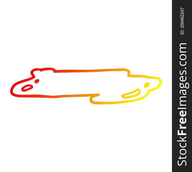 Warm Gradient Line Drawing Cartoon Water Puddle