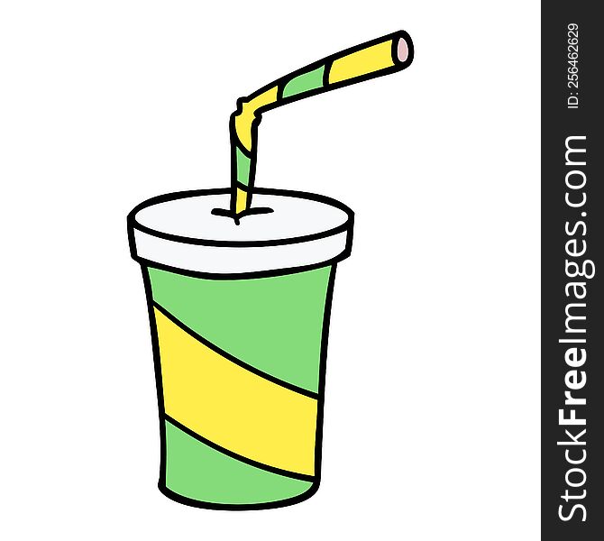 cartoon doodle of fastfood drink