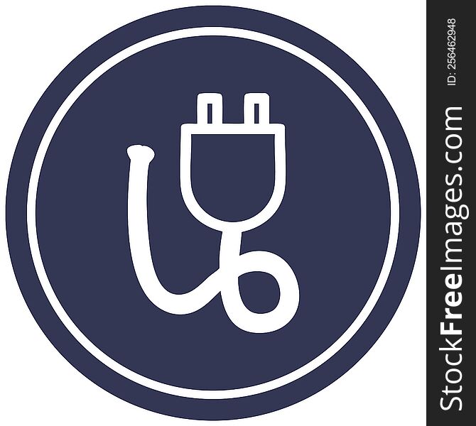 electrical plug circular icon symbol