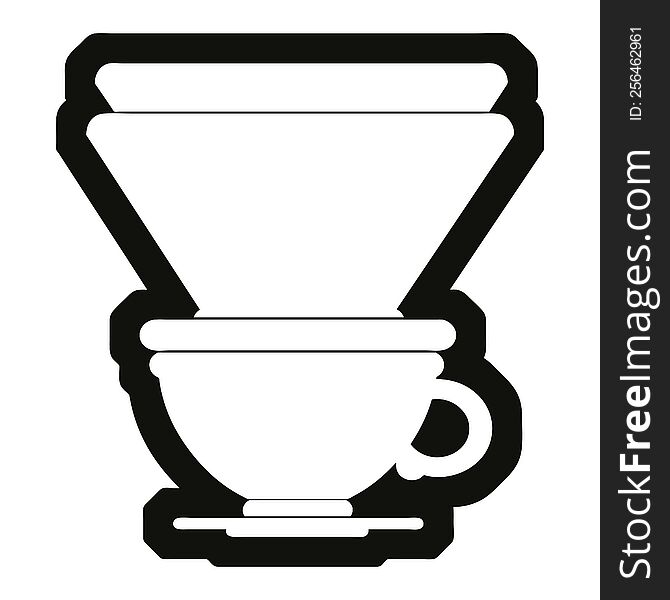 vector icon illustration of a filter coffee cup. vector icon illustration of a filter coffee cup