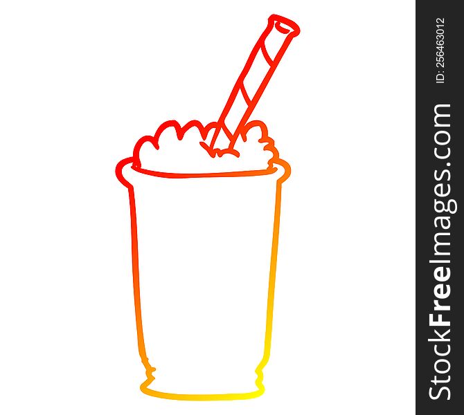 warm gradient line drawing of a milkshake