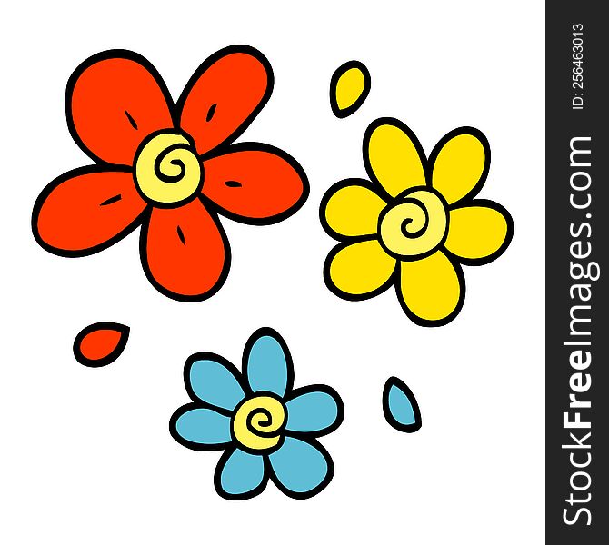 Cartoon Doodle Decorative Flowers