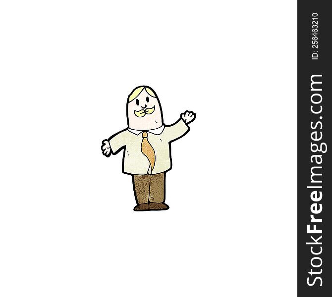 cartoon waving businessman